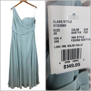 NEW Evening Party Dress Plus 20 20W Maxi Long Layered Prom One Shoulder Chiffon